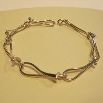 Armband schakel blad zilver
